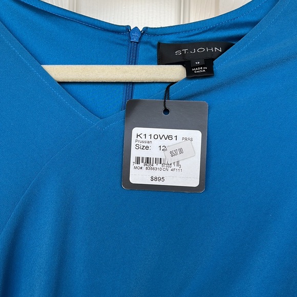 St John new with tags size 12 Prussian blue dress - Picture 2 of 4